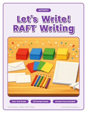2nd to 3rd grade let's write RAFT writing activity cover