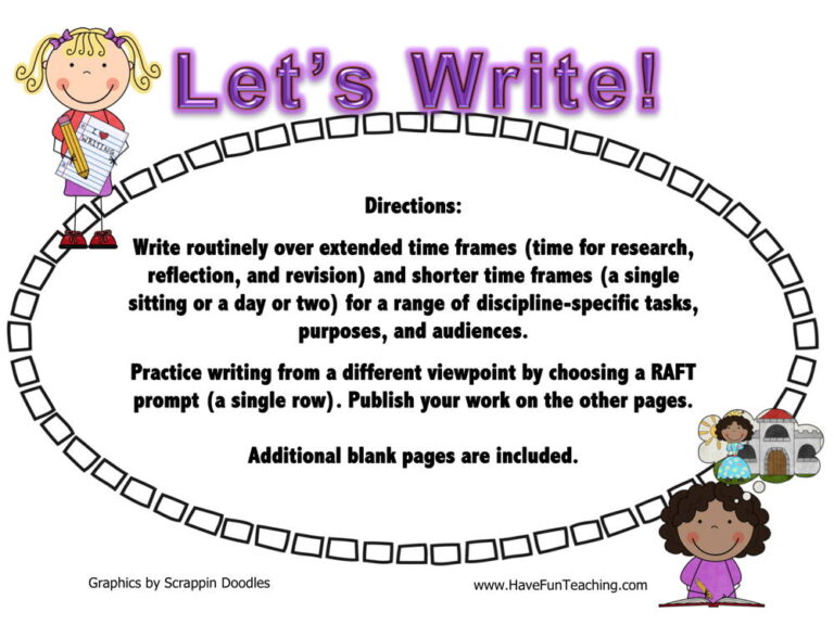Let's Write RAFT Writing Activity