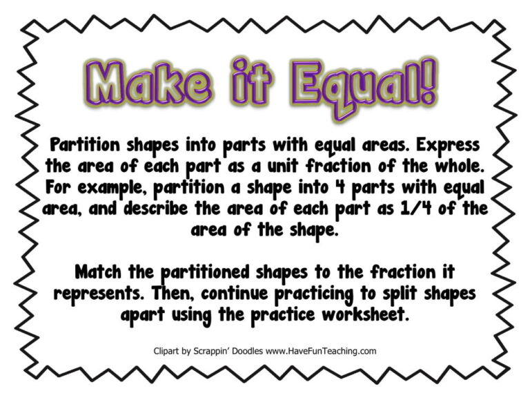 Make it Equal Partitioning Shapes Activity