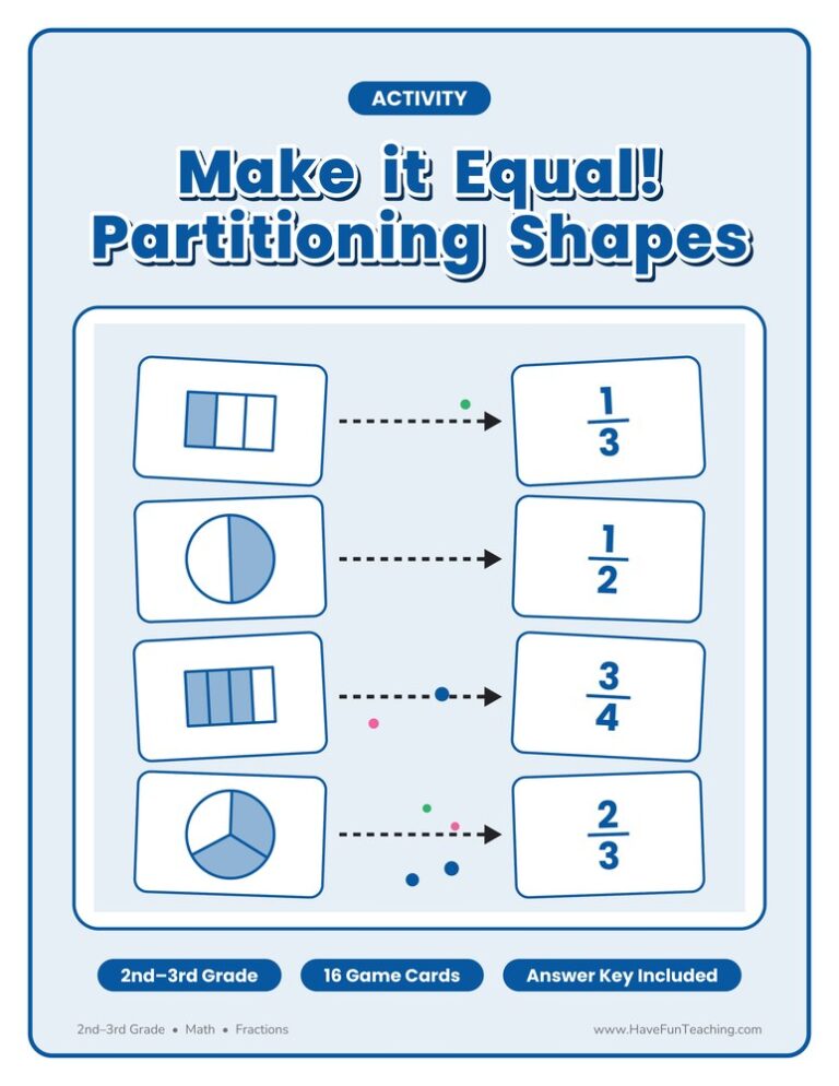 Make it Equal Partitioning Shapes Activity