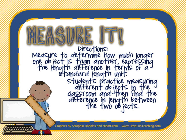 Measure it Comparing Lengths Activity