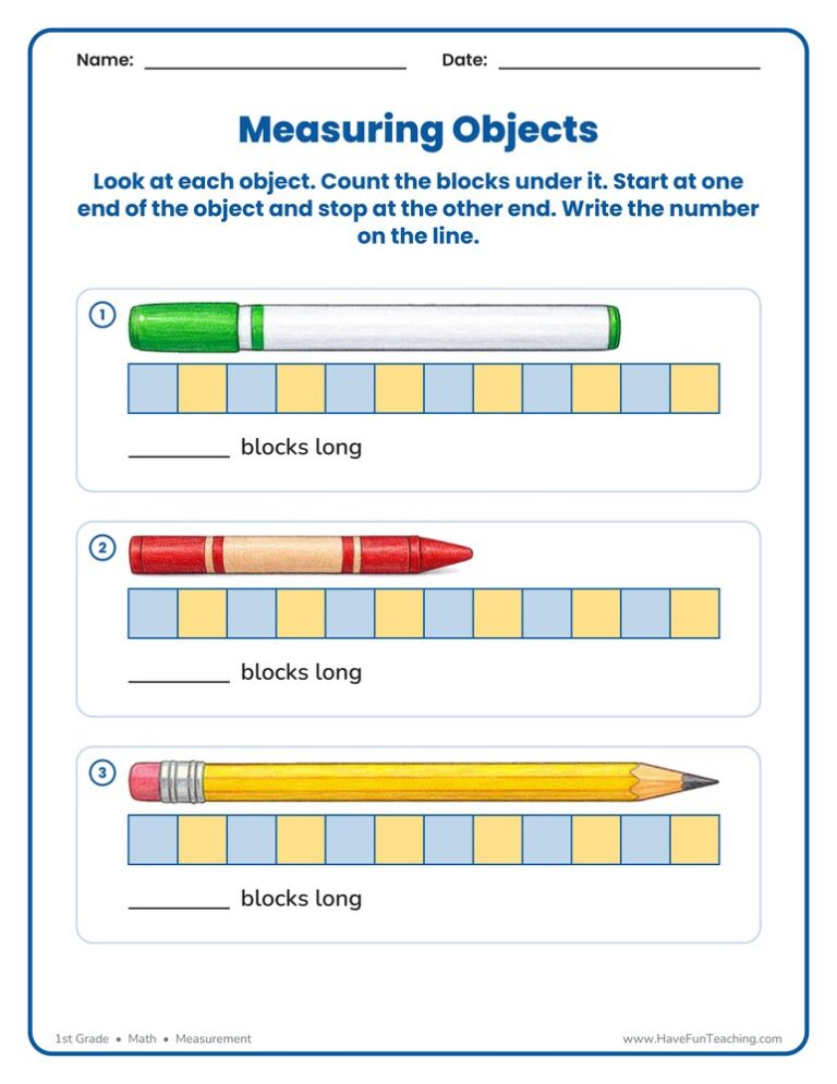 Measuring Objects Worksheet
