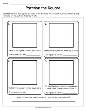 Partition the Square Worksheet