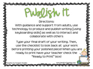 Publish It Writing on the Computer Activity