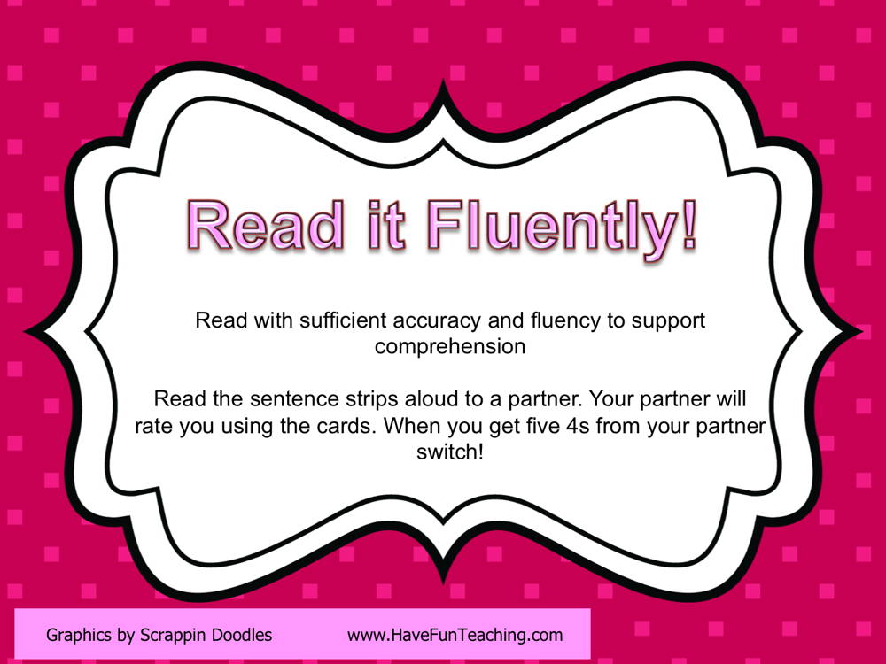 Read it Fluently Cooperative Learning Activity