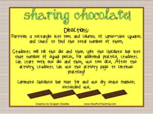 Sharing Chocolate Rows and Columns Activity