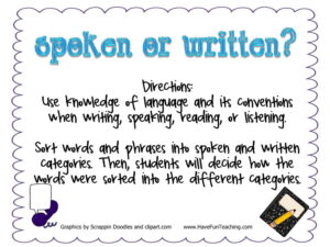 Spoken or Written Language Activity