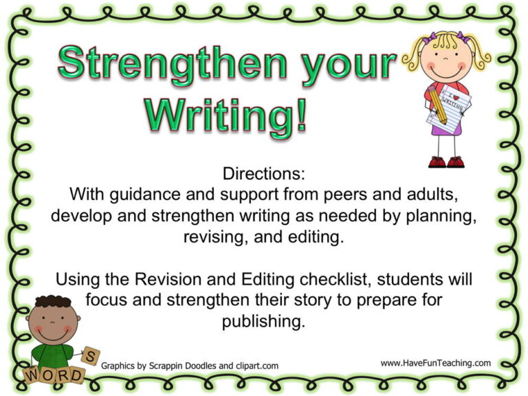 Strengthen Your Writing Revision and Editing Activity