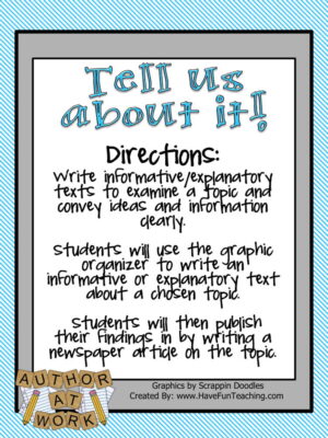 Tell Us About it Expository Writing Activity