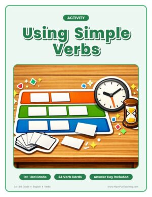 1st to 3rd grade past present future verb sort activity