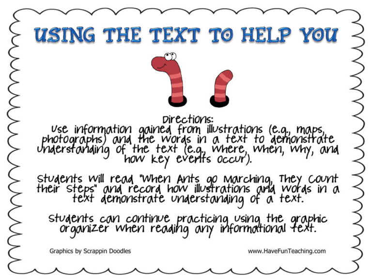 Using the Text to Help You Activity