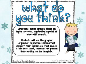 What Do You Think Opinion Writing Activity