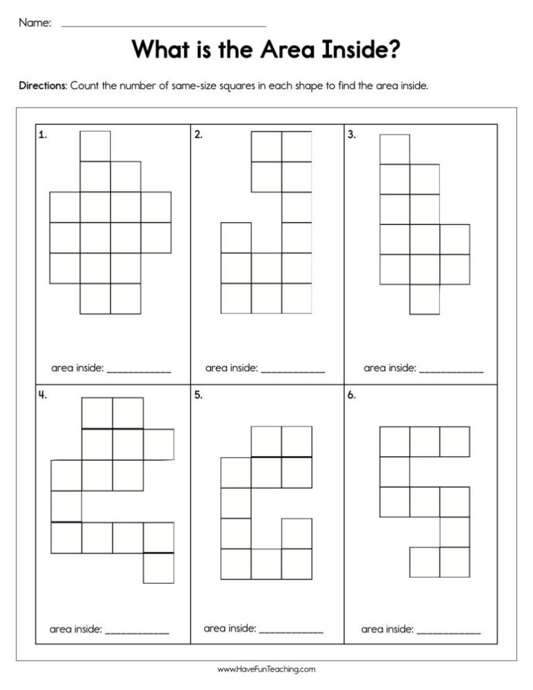 What is the Area Inside Worksheet
