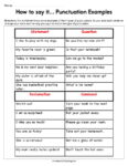 How To Say It Punctuation Worksheet - Have Fun Teaching