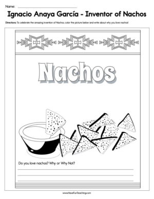 Ignacio Anaya Garcia Inventor of Nachos Worksheet