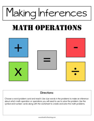 Making Inferences Math Operations Activity