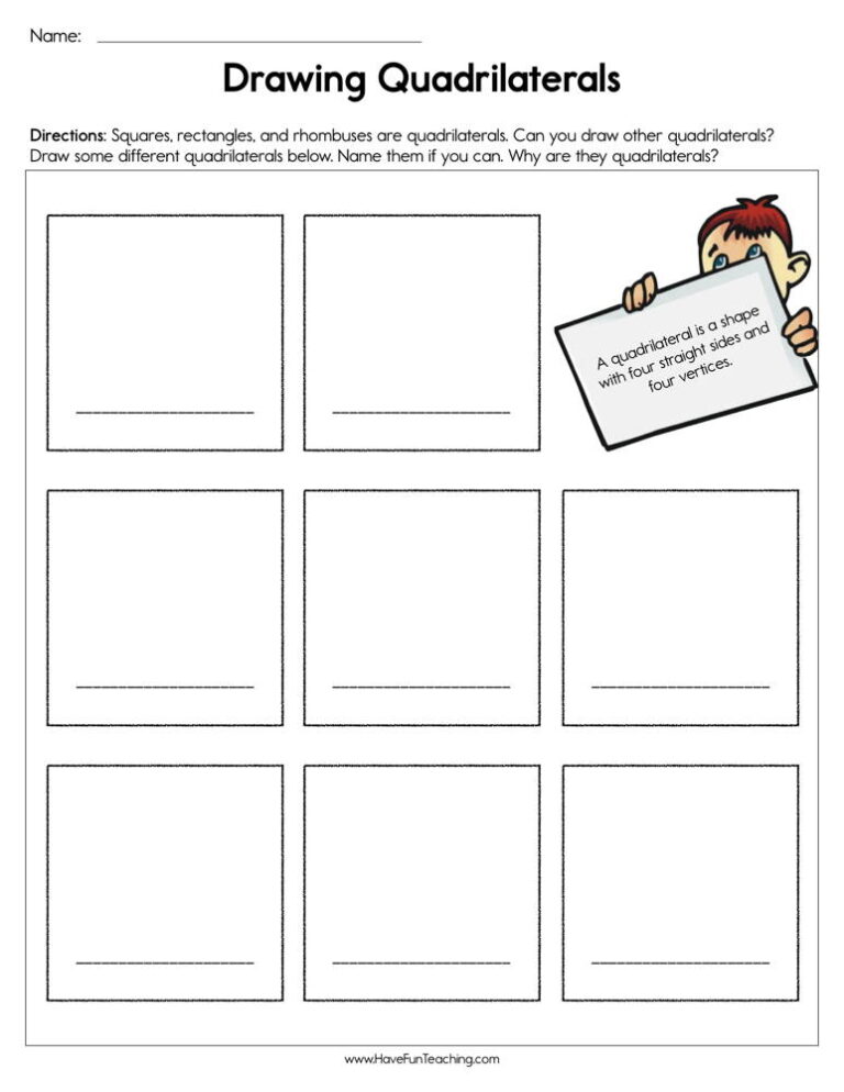 Drawing Quadrilaterals Worksheet