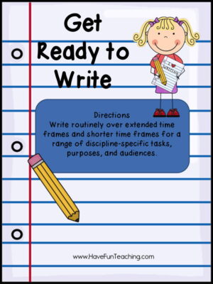 Get Ready to Write Activity