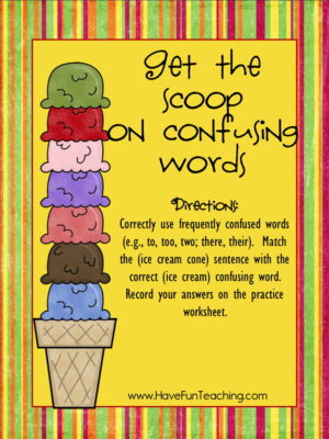 Get The Scoop On Confusing Words Activity