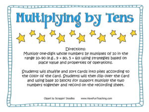Multiplying by Tens Activity