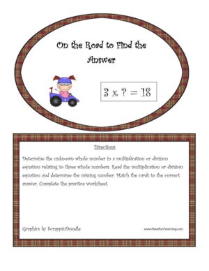 Road Race Multiplication Division Activity
