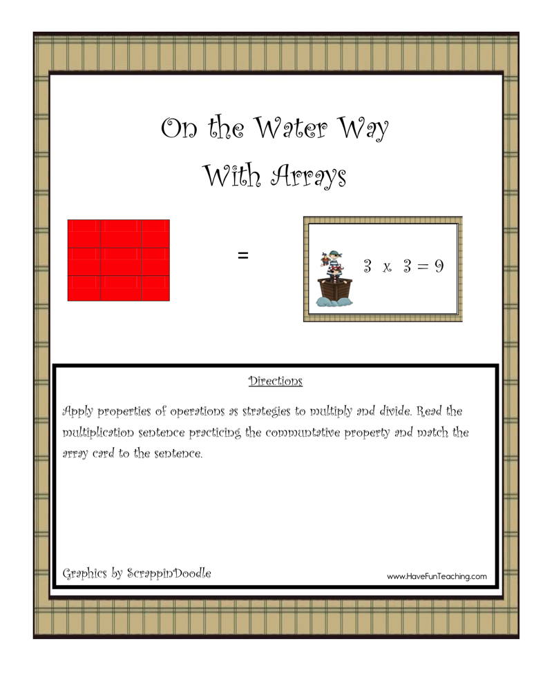 On the Water Way with Arrays Activity