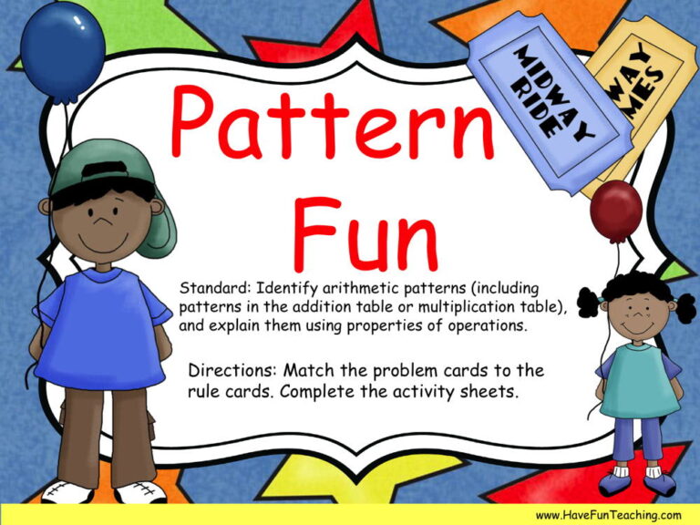 Pattern Fun Arithmetic Activity