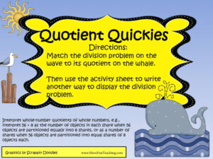 Quotient Quickies Division Activity