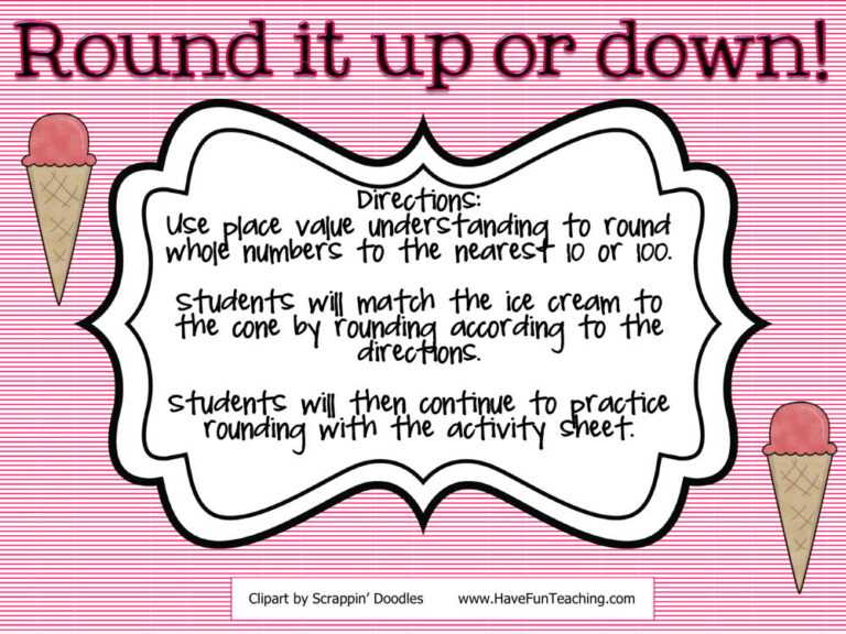 Round it Up or Down Ice Cream Activity