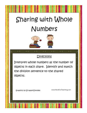 Sharing with Whole Numbers Division Activity