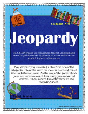 Vocabulary Jeopardy Activity