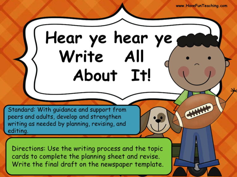 Write All About It Newspaper Writing Activity