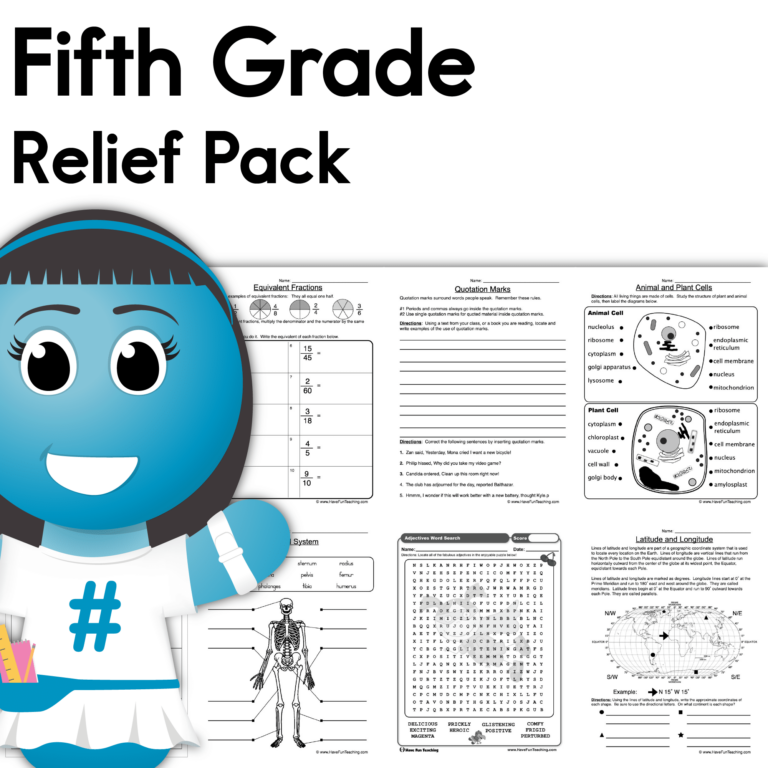 Fifth Grade Coronavirus Relief Pack