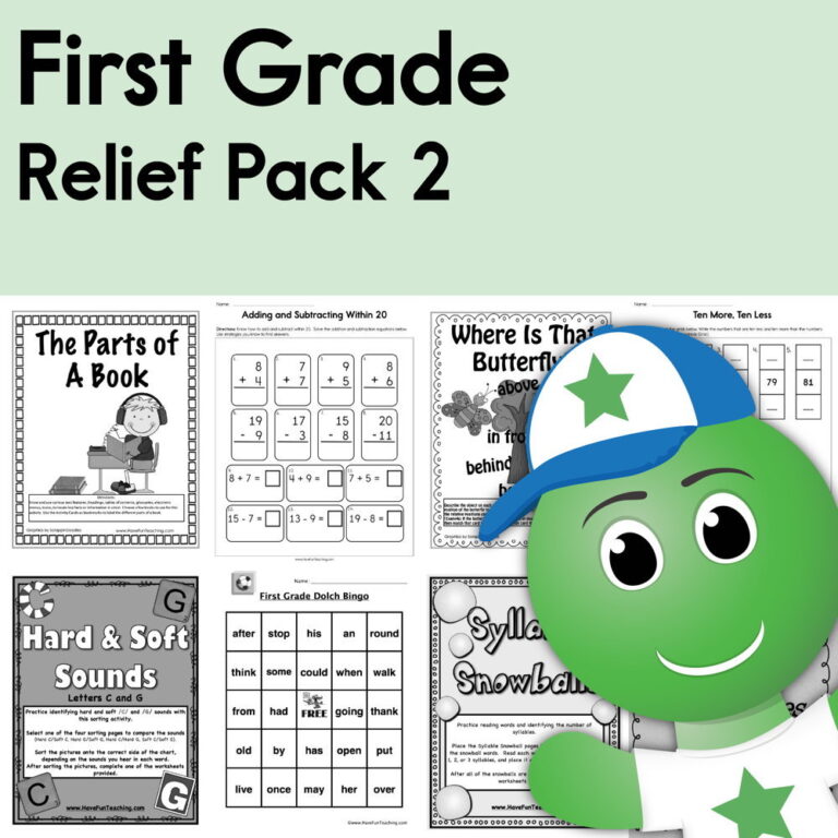 First Grade Coronavirus Relief Pack 2