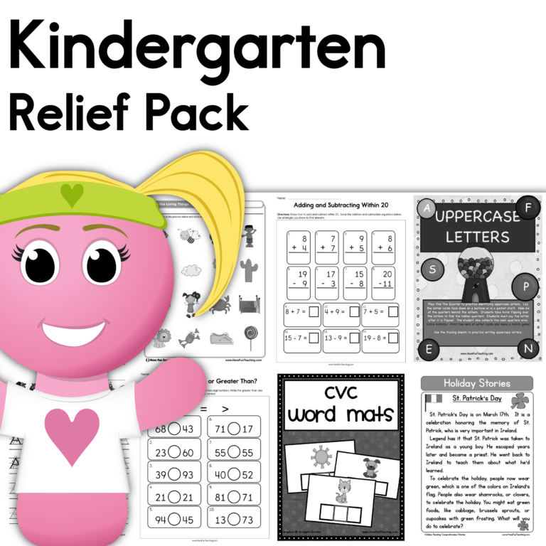 Kindergarten Coronavirus Relief Pack