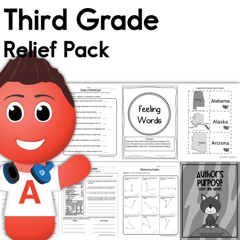 Third Grade Coronavirus Relief Pack