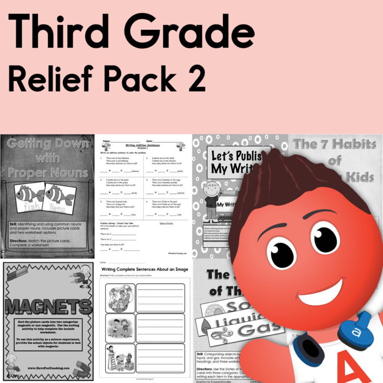 Third Grade Coronavirus Relief Pack 2