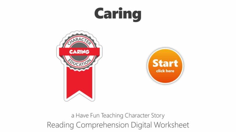 Caring Reading Comprehension Digital Worksheet