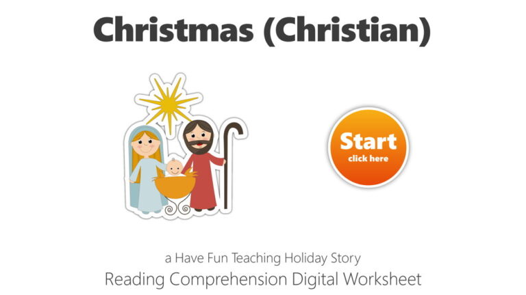 Christmas (Christian) Reading Comprehension Digital Worksheet