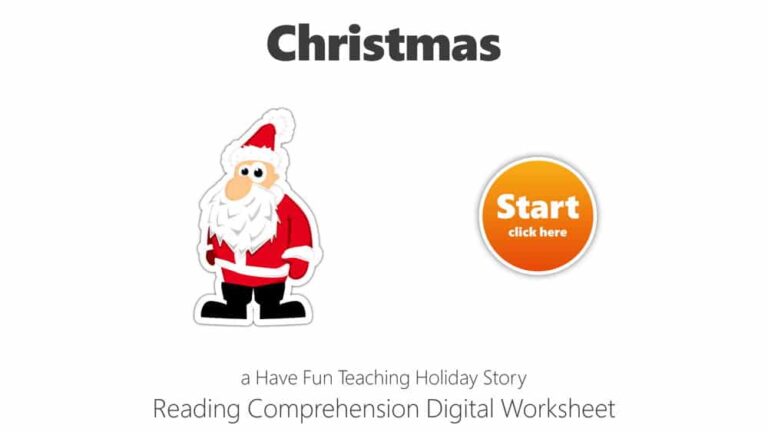 Christmas Reading Comprehension Digital Worksheet