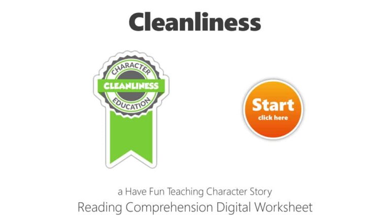 Cleanliness Reading Comprehension Digital Worksheet