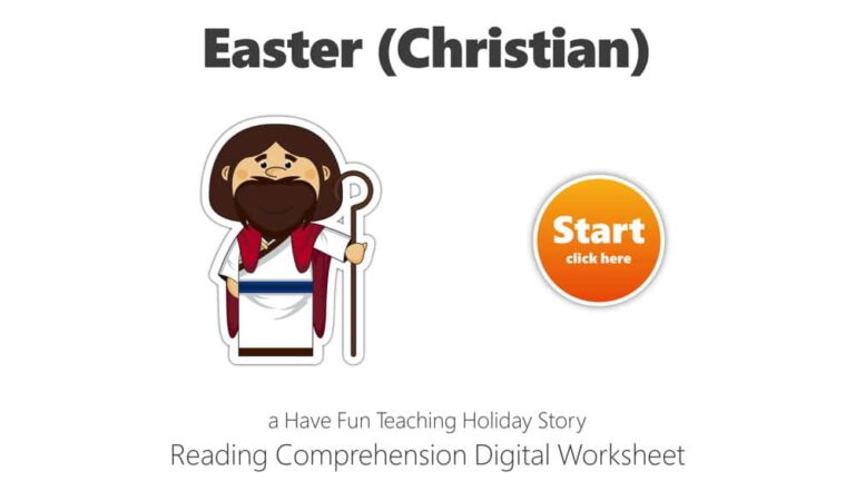 Easter (Christian) Reading Comprehension Digital Worksheet