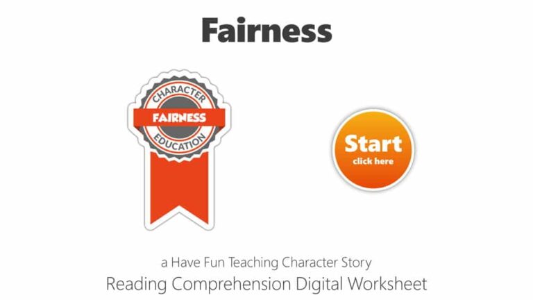 Fairness Reading Comprehension Digital Worksheet