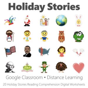 Holidayt Stories Reading Comprehension Google Classroom Digital Worksheet Collection