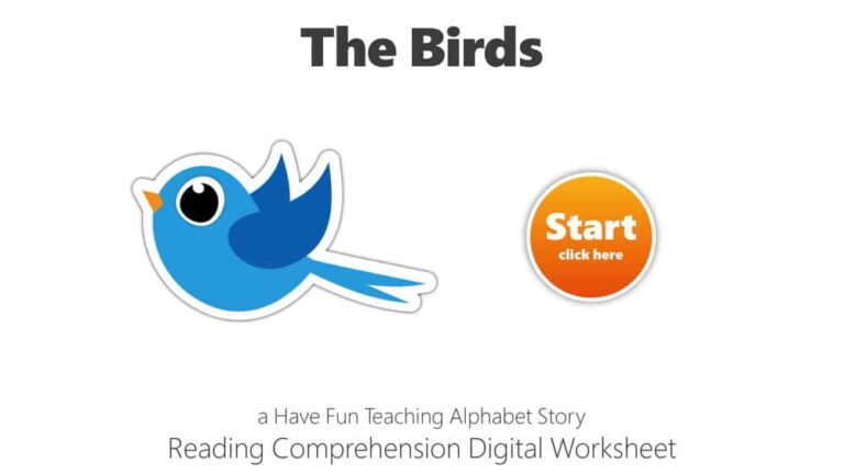 Letter B The Birds Reading Comprehension Digital Worksheet