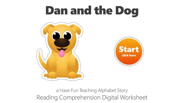 Letter D Dan and the Dog Reading Comprehension Digital Worksheet