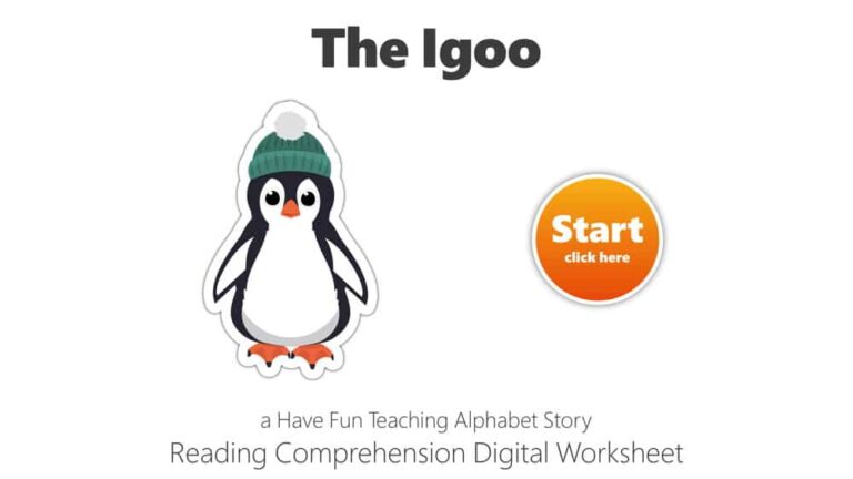 Letter I The Igloo Reading Comprehension Digital Worksheet