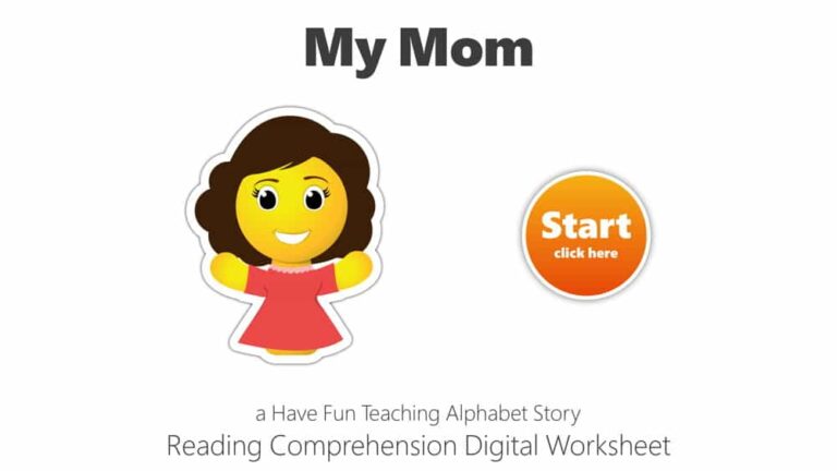Letter M My Mom Reading Comprehension Digital Worksheet