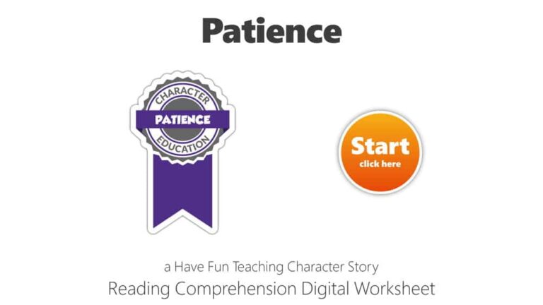 Patience Reading Comprehension Digital Worksheet