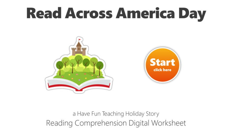 Read Across America Day Reading Comprehension Digital Worksheet